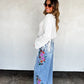 PREORDER: Eva Floral Embroidered Jeans // eta early June