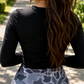 PREORDER: Essential Crop Long-sleeve in Black // eta Aug