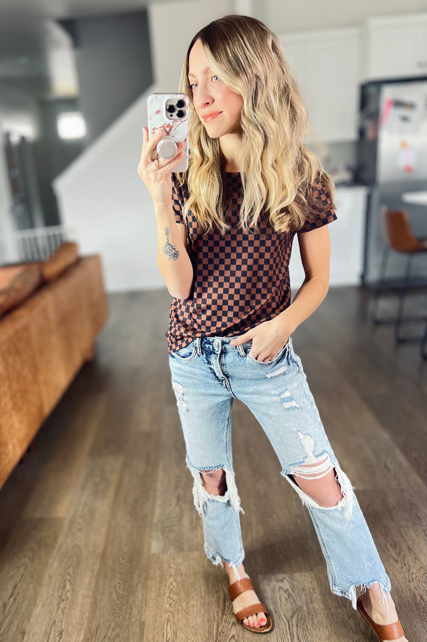 Checkered Charm Tee