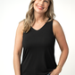 Vera V Neck Tank - Black