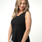 Vera V Neck Tank - Black