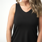 Vera V Neck Tank - Black