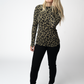 Blair Long Sleeve Top - Olive Animal Print