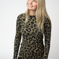 Blair Long Sleeve Top - Olive Animal Print