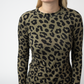 Blair Long Sleeve Top - Olive Animal Print