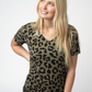 Chloe Cozy Top - Olive Animal Print