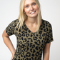 Chloe Cozy Top - Olive Animal Print
