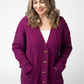 IN STOCK Brooks Button Sweater Cardigan - Magenta