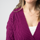 IN STOCK Brooks Button Sweater Cardigan - Magenta