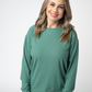 Corrine Ribbed Pullover Top - Fern