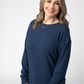 Corrine Ribbed Pullover Top - Navy