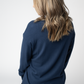Corrine Ribbed Pullover Top - Navy