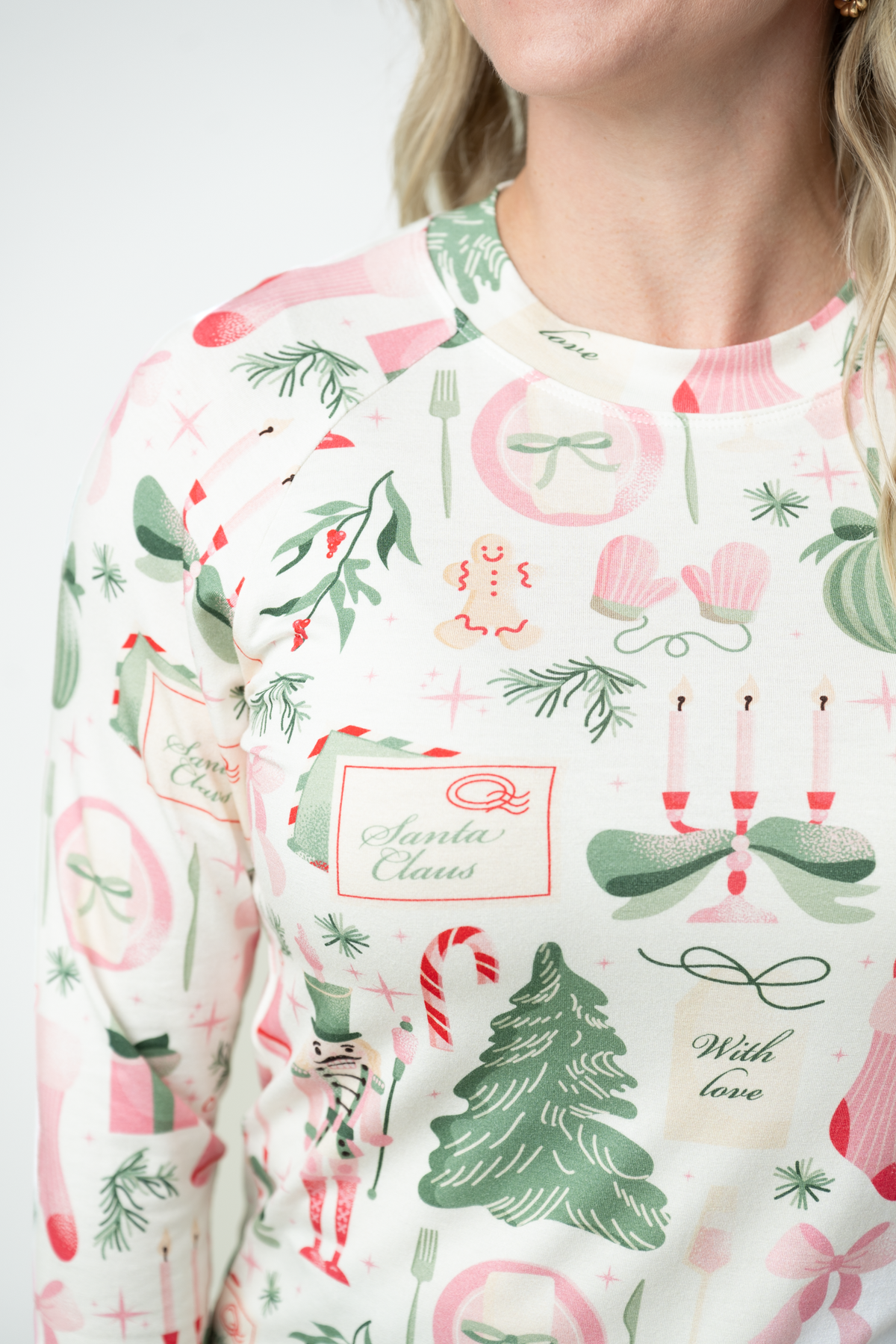 Blair Long Sleeve Top - Pink Pine Noel