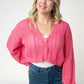 Callie Cropped Cardigan - Pink