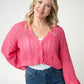 Callie Cropped Cardigan - Pink