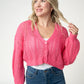 Callie Cropped Cardigan - Pink