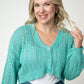 Callie Cropped Cardigan - Aqua