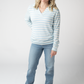 Amelia Striped Hoodie - Sky Blue