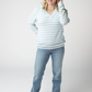 Amelia Striped Hoodie - Sky Blue