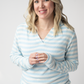 Amelia Striped Hoodie - Sky Blue