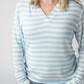 Amelia Striped Hoodie - Sky Blue