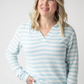 Amelia Striped Hoodie - Sky Blue