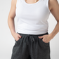 Candice Crinkle Shorts - Charcoal