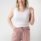 Candice Crinkle Shorts - Dusty Rose