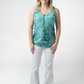 Mila Zipper Tank - Teal Tie Dye