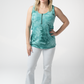 Mila Zipper Tank - Teal Tie Dye
