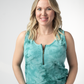 Mila Zipper Tank - Teal Tie Dye