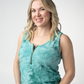Mila Zipper Tank - Teal Tie Dye