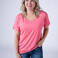 Chloe Cozy Tee - Sun Kissed Coral