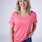 Chloe Cozy Tee - Sun Kissed Coral