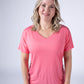 Chloe Cozy Tee - Sun Kissed Coral
