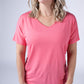 Chloe Cozy Tee - Sun Kissed Coral