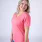 Chloe Cozy Tee - Sun Kissed Coral