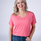Chloe Cozy Tee - Sun Kissed Coral