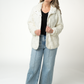 IN STOCK Checkered Snap Sherpa - Ivory