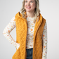 Heather Geometric Hooded Vest - Mustard