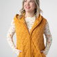 Heather Geometric Hooded Vest - Mustard
