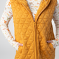 Heather Geometric Hooded Vest - Mustard
