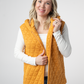 Heather Geometric Hooded Vest - Mustard