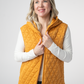 Heather Geometric Hooded Vest - Mustard