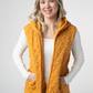 Heather Geometric Hooded Vest - Mustard