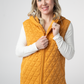 Heather Geometric Hooded Vest - Mustard