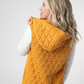 Heather Geometric Hooded Vest - Mustard