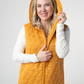 Heather Geometric Hooded Vest - Mustard