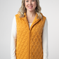 Heather Geometric Hooded Vest - Mustard