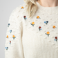 Micro Flower Sweater - Ivory